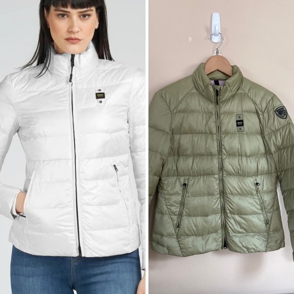 Blauer- Light Down Jakcet with Stand Collar in Green - Picture 1 of 7